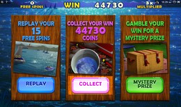 Vous pouvez choisir de r&eacute;colter vos gains obtenus pendant les parties gratuites (COLLECT)