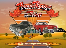 Vous acc&eacute;dez au jeu bonus "The Rebel", o&ugrave; vous allez participer &agrave; une course de voitures. Pour le fun, choisissez tout d'abord votre voiture parmi les 2 propos&eacute;es.